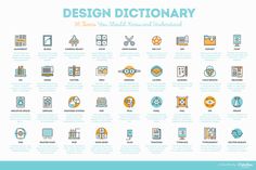 a large set of icons for the design dictionary