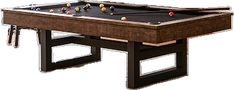 a pool table with several balls on it