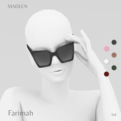 a white mannequin with sunglasses on it's head