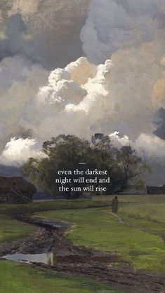 a painting with a quote about the sky and clouds