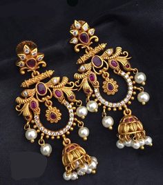 Long Chandbali Earrings #aashkaanya #onlinejewelryboutique #fashion #earrings #necklace #chandbali #chandbaliearrings #womensfashion #jewelry #jewelryaccessories #southindian #southindianwedding #bridal #onlineshopping #onlinejewelrystore #onlinejewelry #beadedjewelry #imitation #imitationjewelry Drum Birthday, Jwellary Design, Electric Box, Gold Pearl Jewelry, Pretty Accessories, Pearl Rings