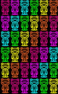 a multicolored bear pattern is shown in the shape of a rainbow teddy bear