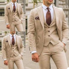 Khaki Groom, Beige Suits For Men, Tan Suit Wedding, Tan Suit, Dinner Suit, Beige Wedding, Beige Suits, Wedding Suits Groom