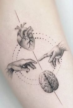 the creation of human heart and brain tattoos