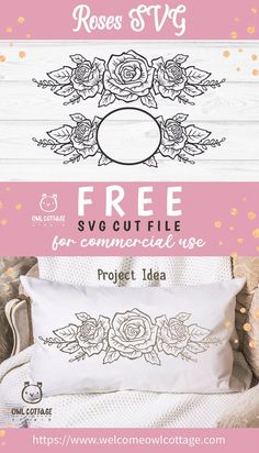 the free pillow case is shown with roses on it