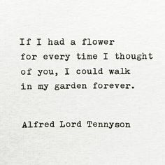 an old typewriter with the words if i had a flower for every time i thought of you, i could walk in my garden forever