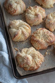 freshly baked pastries on a baking sheet