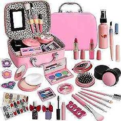 30 Days Return Policy Fast Delivery Trusted seller Kids Washable Makeup Girl Toys - Kids Makeup Kit for Girl, Real Make Up Set, Little Girls Makeup Kit for Toddler Kid Children Princess, Christmas Birthday Gift Toys for Girl 4 5 6 7 8 9 10 Year Old Product Description ❤SAFE AND WASHABLE KIDS MAKEUP: Soft and compatible with the skin. Make up kit for toddler are made of safe, water-soluble materials that can be washed off with soap and water. ❤KIDS MAKE UP TOY INCLUDES 25 PCS: nail accessories*2, Girls Makeup Set, Princess Kitchen, Mini Mascara, Water Kids, Princess Christmas, Princess Makeup