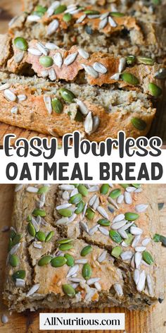 an easy and delicious oatmeal bread with seeds on top