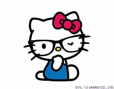 an image of a hello kitty wearing glasses