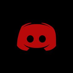 a black and red square icon with two eyes