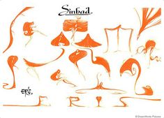 an orange and white drawing of different types of furniture with the word sinba written on it