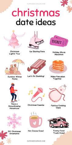 christmas date ideas for the family to have fun on their holiday day, including gifts and decorations