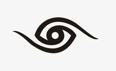 an eye that is in the shape of a spiral, black and white logo on a white background