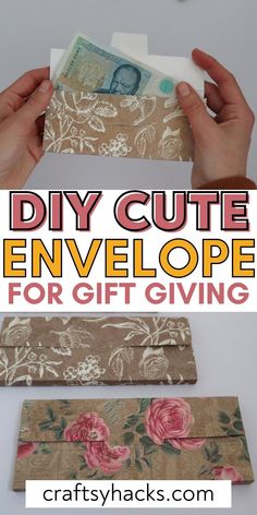 the diy cute envelope for gift giving is easy to make and it's so much fun