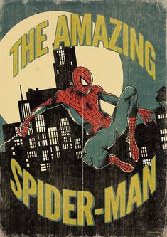 Spiderman Posters Vintage, Spider Man Posters Aesthetic, The Amazing Spider Man Art, Cool Spiderman Pictures, Spider Man Poster Art, Cool Spiderman Art, Comic Posters Vintage, Retro Prints Aesthetic, Spider Man Poster Vintage