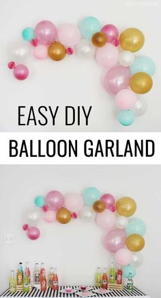 balloon garland is the perfect way to decorate your party with this easy diy balloon garland