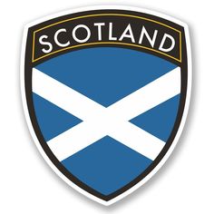 the scottish flag is on top of a scotland shield