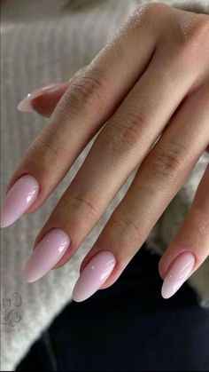 Milky Pink Nails, Kutek Disney, Wide Nails, Milky Pink, Milky Nails, Nails 2024, Pink Spring, Oval Nails, Girls Nails