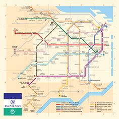 a subway map is shown with all the lines in different colors and sizes, including red, yellow, green, blue