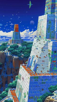 an image of a futuristic city in the sky