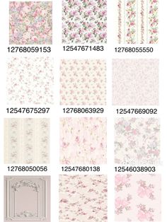 various wallpapers with flowers on them and numbers in different colors, sizes and shapes