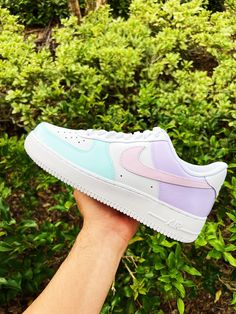 Walk into spring with style with our Air Force 1 Low Custom Shoes in Easter Pink Blue Lavender Pastel. Hand-painted with meticulous detail, these AF1 sneakers are a vibrant celebration of the season. Designed for comfort and style, they're perfect for adding a pop of color to any outfit. Elevate your footwear game with these exclusive kicks that capture the essence of Easter. Shop now and step into spring with style! Hand/spray painted pastel easter colors design. Resistant clear coat (protected against cracks and scratches). Custom made-to-order sneaker. Brand new 100% authentic Nike AF1 Low with box! Free shipping within the US territory! Need a different color? Let us know which color you're looking for and we'll find it for you. Have an idea for your custom painted sneakers? Please sen Pink Low-top Custom Sneakers For Spring, Pink Casual Custom Sneakers For Spring, Casual Pink Custom Sneakers For Spring, Spring Casual Pink Custom Sneakers, Trendy Custom High-top Sneakers For Spring, Multicolor Custom Sneakers With Round Toe For Spring, Multicolor Custom Sneakers For Spring, Trendy Multicolor Custom Sneakers For Spring, Multicolor Sporty Custom Sneakers For Spring