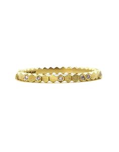 Single Hex Ring in 18k Yellow Gold with Diamonds - Shibumi Gallery Hex Ring, Yellow Gold, Ring, Yellow, Gold