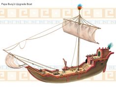 an image of a pirate ship with sails