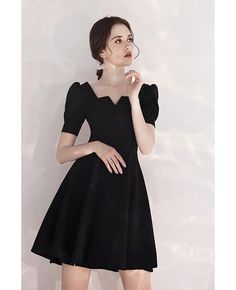 Shop Retro French Style Black Party Dress Short With Sleeves online. All instock with free shipping. Pro since 2009. Black Party Dress Short, Black Party Dresses Short, Party Dresses Short, Retro Fashion Outfits, Black Party Dress, Dress Up Day, Party Dresses Online, Circle Dress, Perfect Little Black Dress