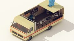 Designer Michiel van den Berg created an isometric render every day for 30 days and the results are beautiful. Cinema 4d Tutorial, Forums Design, Interior Design Diy, Animation Design