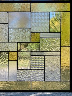 Honeydewglass Large Gold Geometric Stained Glass Panel - Etsy 3 Panel Stained Glass Window, Textured Glass Window, Window Texture, La Defense Paris, Ipad Backgrounds, Geometric Aesthetic, Le Meridien, Modern Stained Glass, Glass Inspiration