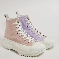 Converse Run Star Hike Hi High Top Tri-Panel Colorblock Pink Clay / Purple Pale Amethyst / Egret Women's Platform Sneakers / Boots A01582c Nwt Brand: Converse Model: Run Star Hike Hi Style Code: A01582c Color: Pink Clay / Pale Amethyst / Egret Gender: Unisex, Listed As Women's Shoes. Size Guide: Us Women's 8.5 / Us Men's 7 / Uk 6 / Eur 40 / Cm 25 Live In Colour. The Coveted Run Star Hike Gets A Colourful Makeover. New And Classic Hues Take Over The Fan Favorite, Bringing Bold Energy To Your Snea Trendy Purple High-top Sneakers With Round Toe, Casual Purple High-top Sneakers With Contrast Sole, Purple High-top Sneakers With Vulcanized Sole, Lavender Sneakers With Rubber Sole And Round Toe, Purple Canvas Sneakers With Round Toe, Purple High-top Lace-up Sneakers With Vulcanized Sole, Purple Canvas Shoes With Rubber Sole And Round Toe, Purple Canvas Shoes With Round Toe And Rubber Sole, Purple Lace-up High-top Sneakers With Vulcanized Sole