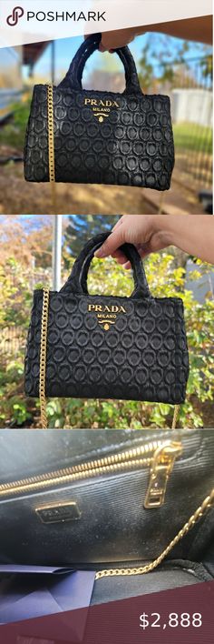 Prada mini chain tote