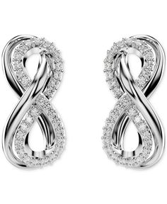 in stock Infinity Earrings, Subtle Luxury, Swarovski Stones, White Crystals, White Jewelry, Crystal Stud Earrings, Swarovski Earrings, Swarovski Jewelry, Accessories Jewelry Earrings