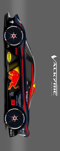 the new red bull racing car is shown in this graphic art work, which depicts its livery design