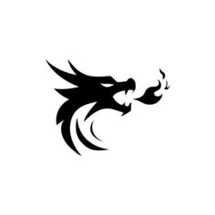 a black and white silhouette of a dragon