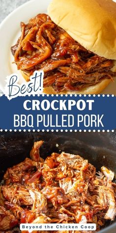 crockpot bbq pulled pork in a skillet