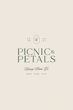 the logo for picnic and petals, a new york city restaurant that is open to business