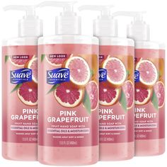 PRICES MAY VARY. PINK GRAPEFRUIT HAND SOAP: Suave Essentials has created a liquid hand soap that is so effective and beautifully fragrant, you’ll be happy to wash your hands over and over again. MOISTURIZING HAND SOAP: Each Suave hand soap – infused with essential oils, moisturizers, vitamin E, and aloe – washes away dirt and germs without leaving hands feeling dry. EXQUISITE GRAPEFRUIT SCENT: The energizing scent of fresh grapefruit was developed by world-renowned fragrance experts. STOCK UP ON Moisturizing Hand Soap, Hand Soaps, Liquid Hand Soap, Oil Moisturizer, Body Cleanser, Pink Grapefruit, Wash Your Hands, Free Hand, Makeup Skin Care