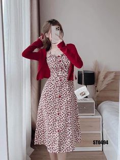 Sundress Teacher Outfit, Modest Coquette Outfits, Trendy Dress Outfits, Korean Fashion Dress, Modest Fashion Outfits, Girly Outfits, Casual Style Outfits