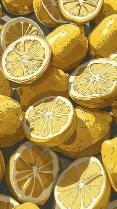 a bunch of lemons that have been cut in half