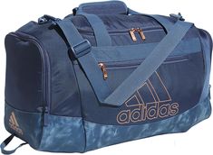 Keep your options open with this adidas duffel bag. Ready for whatever workout your trainer throws at you, this small-size bag lets you easily pack up your gear thanks to a roomy main compartment and zip pockets at the ends. A pad on the carry strap keeps things comfortable even when your bag feels heavy. Fit & Design: Dimensions: 20.5" x 11" x 11.75" Volume: 44.5 L Durable fabric Front zip pocket and end zip pockets Adjustable detachable shoulder strap with movable pad Dual carry handles with p Feels Heavy, Pack Up, Duffel Bag, You Bag, Zip Pockets, Shoulder Strap, Handles, Adidas, Fabric