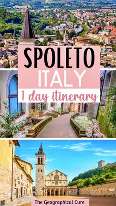 Pinterest pin for one day in Spoleto Spoleto Italy, Montepulciano Italy, Viking Cruise, Italy Bucket List, Assisi Italy, Italy 2023, Viking Cruises, Roman Ruins, Italian Holiday