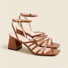 Brand New, Never Worn, J Crew Sandals In English Saddle. Women’s Size 10. J Crew Women, English Saddle, Chunky Block Heels, Women's Shoes Sandals, Saddle, Block Heels, Leather Straps