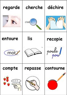 the words in french are shown with pictures