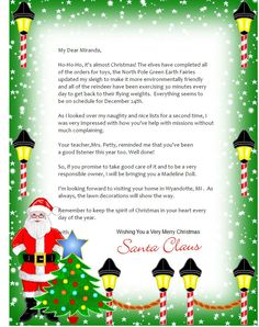 a christmas letter to santa claus