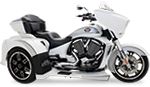 a white and black motorcycle on a white background