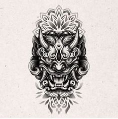 Tato Realis, Tato Mandala, Foo Dog Tattoo Design, Front Neck Tattoo, Oni Tattoo, Foo Dog Tattoo, Elbow Tattoos, Neck Tattoo For Guys, Forearm Tattoo Women