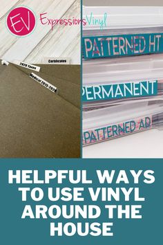 several different types of books with the title helpful ways to use vinyl around the house